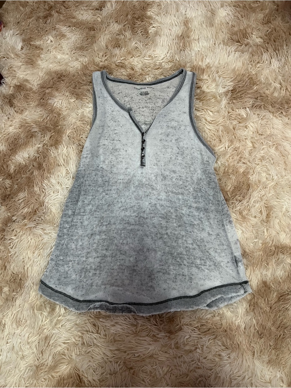 American Eagle Outfitters Gray Ombre Henley Tank